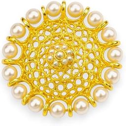Golden Rhinestone Stones Used Saree Pin for Women-33