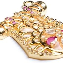 Women's Flower Design Pendant – Brass Imitation Fashion Jewellery | Gold Plated Lightweight Necklace for Girls & Women-image-9