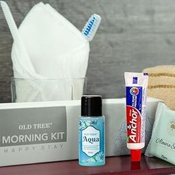 Old Tree Morning Kit for Hotel (Set of 50 Boxes) – 15ml Aqua Shampoo, 20gm Soap, Comb, 8g Toothpaste & Toothbrush - Hotel Toiletries Luxury Morning Kit for Guest House | Hotel Accessories | Marriage Hall | Resort | Hospital | Travel Kit-41