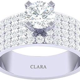Made with Swiss Zirconia 925 Sterling Silver Round Solitaire Ring Gift for Women and Girls-image-11