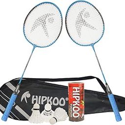 Hipkoo Sports Series Badminton Rackets Set of 2 | Wide Body Shuttle Bat with Cover and 3 Shuttles | T-Joint and Fluid Frame-2