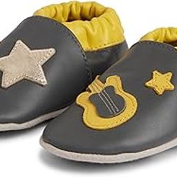 Rock Star Theme Unisex Premium Leather Baby Shoes � Soft, Stylish & Durable for Everyday Comfort � Perfect for Little Feet Grey (0-6 Months)-image-31