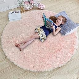 Subharambh creation Extra Soft Round Rug Carpet for Bedroom Drawing roomFluffy Circle Rug for Kids Room,Shaggy Throw Rug for Nursery Room Plain 2inch Piles Hight-image-98