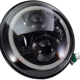 ELTRON TURBO Imported Warranty DC Power Full Ring DRL 7 Inch Headlight Front LED Headlight Bulb White and Yellow, Angel Eye Lamp Compatible for all Thar & Bullet Models, Hi/Low Beam Amber (Pack Of 1)-32