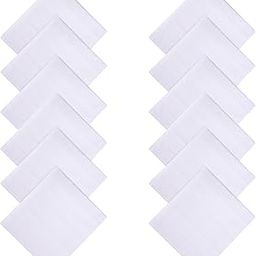 Kuber Industries (Set of 12) Handkerchief | Premium Cotton Men's Handkerchief | Hanky Set for Men | Hand Rumal for Boys | Plain | 4100 | White-image-1