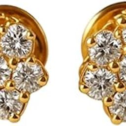 Women's 1.5Ct Round Cut Diamond Floral Earrings 14K Yellow Gold Fn S925 Rakshabandhan Gift Her-image-44