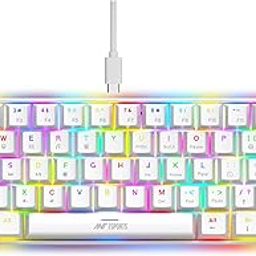 Ant Esports MK1300 V2 Portable 60 Percent Mechanical Keyboard, Compact 61 Keys Mini Gaming Keyboard for PC/Mac Gamer Switchable Colorful RGB Backlit Small Keyboard Brown Switch – White-15