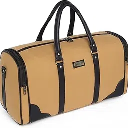 fur jaden Earth Friendly 35L Travel Duffle Bag Cabin Bag Made of Canvas Fabric Recycled from PET Bottles Weekender Holiday Bag for Men Women (Beige)-picture-39