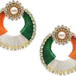 Pearl and Beads Handmade Round Tri Color Dangle Earrings for Women (Multicolour)-image-37