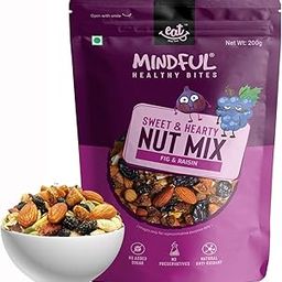 Eat Anytime Mindful Healthy Sweet & Hearty Nuts Mix | No Added Sugar & Preservatives | Natural Anti Oxidant & Natural Ingredients | Mixed Dried fruits & Nuts | Fig & Raisin Nuts Mix - 200gm-image-17