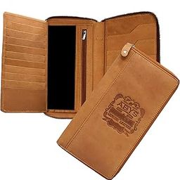 Genuine Leather Tan Men Wallet||Debit Card Holder||Passport Holder||Coin Purse||Cheque Book Holder||Passbook Holder||Card Case with Metallic Zip Closure-9