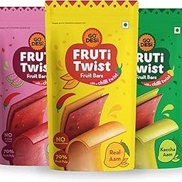 GO DESi Assorted Fruti Twist Fruit Bars - 3 x Pack of 10 pieces, Real Aam, Kaccha Aam, Guava Fruit Bars, Aam Papad, Mango Fruit Jelly-image-81
