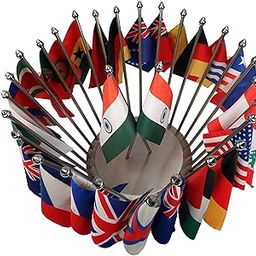 The Flag Company – 29 Country Flag Stand | Flags with Stainless Base & Poles | Global Desk Flag Set for Office, Events, Schools & Decor-image-82