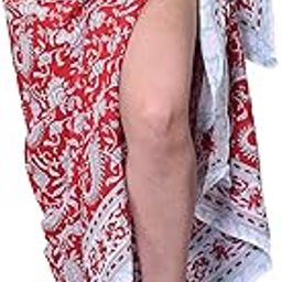 100% Cotton Block Print Pareo Sarong Swimsuit Wrap Skirt Cover Up Long Women’s Apparel Fabric (73" x 44")-picture-19
