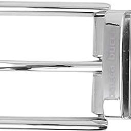 35 MM Nickle Free Reversible Clamp Belt Buckle with Branding (Buckle only) -1049 Silver-0