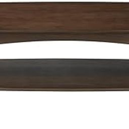 Mid-Century Modern Wooden Coffee Table – 2-Tier Storage Shelf, Walnut Brown Finish – Retro Living Room Accent Furniture-image-22