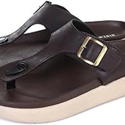 Thong style slippers for men which are Stylish, Light Weight, Have a Cushioned Footbed & Arch Support with Soft Upper Material and a Grippy sole. This men sliders sandal is ideal for daily or office use, Brown, UK Size 7-image-95