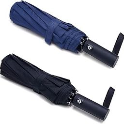 Umbrella Automatic Open Travel Umbrella with Wind Vent,Umbrella big size for men, Umbrella for girls, Umbrellas for rain,Windproof Umberalla Large for Man,Women back and blue pack of 2-37