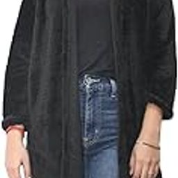 Women's Longline Black Fur Shrug-picture-0