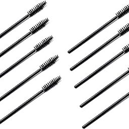 Disposable Mascara Eyelash Wands Brush for Eyelash Extension Eyebrow and Makeup Color/Makeup Brush, Mascara Brushes Wands, Black, Pack of 10-19