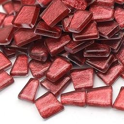Sweven Art Mosaic Tiles, 12-15mm Size, Irregular Trapezoids, 4mm Thick, Glitter Red Color (Pack of 200Gms)-image-71