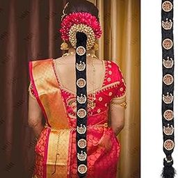 VAMA FASHIONS Traditional Pula Poola Jada Billalu Hair Choti Ornaments Beera Bharatanatyam Kuchipudi Classical Dance Jewellery for Women & Girls (Jada for Bharatanatyam)-image-39