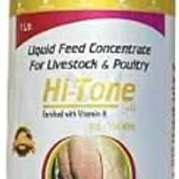 HI-Tone Veterinary Vitamin H for Cow, Buffalo, Birds, Pig, Goat, Chicks, Chicken, Cattle, Poultry & Livestock Animals Multivitamin E A & D3 Liquid Feed Supplement (1000ml/ 1 Litre) Vetmin-H-4