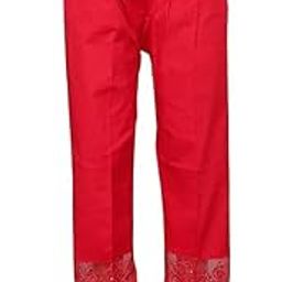 Women's Cigarette Pants/Cotton Trousers with Stylish Net Design at Bottom for Casual Wear-image-2