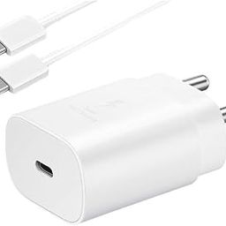 25W to 45W PD Charger for Sam-Sung Galaxy A36 5G / A 36 Charger Original Travel Adapter Like Type-C Port Super-Fast Charging Charger with 1M Type C to Type C USB Cable (SWPD12, White)-image-13
