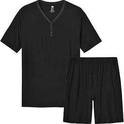 Mens Pajama Sets Short Pijama 2 Piece Summer House Lounge Sleep Sets Pj's Lightweight Night Suits Comfy Soft-image-9