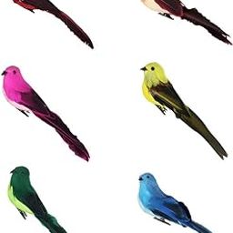MERISHOPP® 6Pcs Colours Artificial Feather Foam Birds with Clamp Garden Tree Decor|Home & Garden | Yard, Garden & Outdoor Living | Garden Decor-image-5