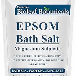 Bio Leaf Botanicals Epsom Bath Salt – Pure Magnesium Sulfate Crystals – Muscle Relaxation, Stress Relief & Detox – Unscented Bath Soak – (500gm)-image-34