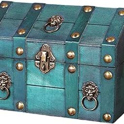 Pirate Treasure Chest Solid Wood for Women Vintage Design Storage Box Green |Home & Garden | Furniture | Trunks & Chests-image-51