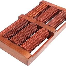 Eversky01 Handicraft Wooden Foot Massager Acupressure and Pain Relief 6 Roll/Feet Massager 6 Roller Stress Acupressure (Brown)-image-39