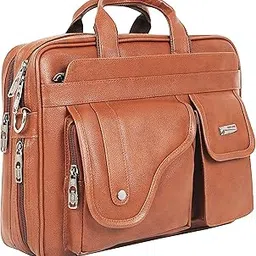 zipline Office Synthetic Leather laptop bag for Men women, 15.6" compatible laptop Messenger Bags for Men & Women (1-Tan Bag)-picture-23