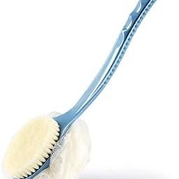 Ravido Long Handled Body Brush with Soft Bristles, Back Scrubber for Shower, 2-in-1 Loofah Design-image-10