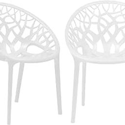 Nilkamal Mid Back Chair with Arm CRYSTALPP | Chair for Living Room, Bed Room, Kitchen, Office Room, Outdoor| 100% Polypropylene Stackable Chair | (Milky White, Set of 2)-18