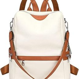 Leather Backpack for Women Elegant Backpack Purse Ladies Leather Shoulder Fitting Rakhi Gift for Sister, Mother Bhabhi Tan Contrast-image-95
