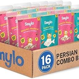 Smylo Natural Healthy Persian Cat Wet Food Box (1+ Yrs) 70g x 16 Packs | Variety Combo of Ocean Fish (Tuna & Salmon, Mackerel & Kanikama) | Grain Free, No Preservatives & by-Products | Vet Formulated-picture-27
