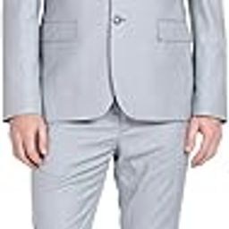 Men's Polyester Double Breasted Business Suit Pants Set-17