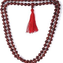 RDK Handcrafted Original Red (Lal) Sandalwood Mala Rosary Lal Chandan Jaapmala Wooden Knotted Japa Maala for Meditation Pooja Chanting Wearing Jewelry-image-7