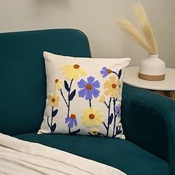 ABSTRACT INDIA 18X18 Inches Cotton Cushion Covers | Hand Crafted Embroidered Bohemian Cushion Cover for Bedroom | Decorative Boho Cushion Covers for Sofa and Living Room (Set of 1, 18 * 18)-picture-30