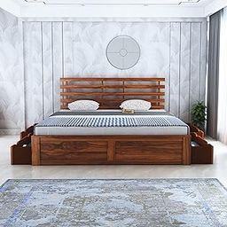 Ganpati Arts Solid Sheesham Wood Queen Size Bed with 4 Drawers Storage for Bedroom Solid Wooden Double Bed Furniture for Home Hotel - (Honey Finish) 1 Year Warranty-picture-41
