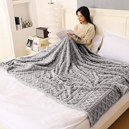 HOKIPO 220 GSM Flannel AC Throw Blanket Double Bed Queen, 200x230 cm / 6.5x7.5 feet, Light Grey (AR-5743-LGRY)-image-49