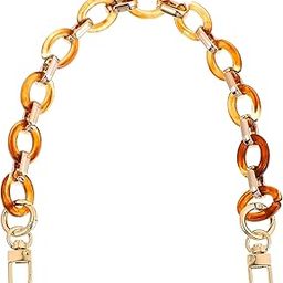 Ubervia Resin Purse Strap Acrylic Handbag Chain Replacement Shouder Bag Chain Cross Body Shouder Bag Replacement for Bag Making Accessory (38cm Amber)-image-3
