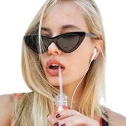 Trendy Black Frame Cat Eye Vintage Style Non-Polarized Sunglasses For Women Lens Uv Protection, Medium-image-65