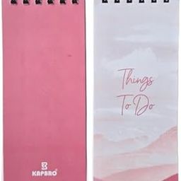 KAPBRO To Do List | 3.5 x 8 inches | Premium Hard Cover | Wirobound Desk Planner | 90 GSM | 100 Pages (Pastel)-image-71