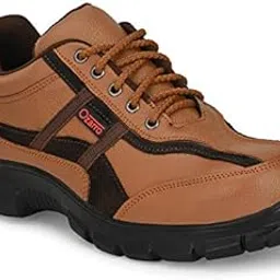 Ozarro Genuine Leather Steel Toe Safety Shoe (Brown, 8, S4409)-picture-1