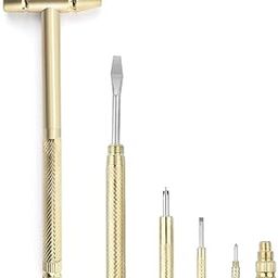 Mini Multifunction Hammer, 6 in 1 Tiny Hammer & Screwdriver, Multifunctional Hand Repairing Tools for Watchmaker Jewelers and Eating Walnuts (Gold)-picture-17