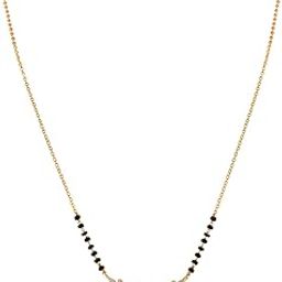 22K Gold-Plated Necklace with Black Beads, Heart-Shaped Pendant & Cubic Zirconia for Women – Casual & Festive Occasions-9